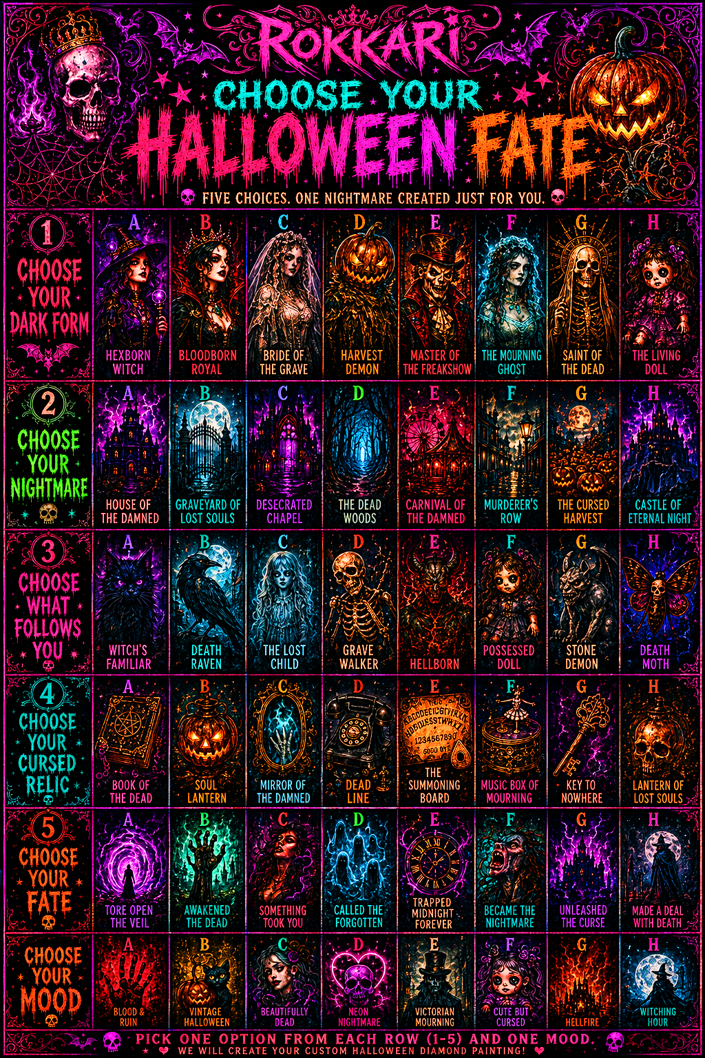 PRE-ORDER LIMITED EDITION ROKKARI HALLOWEEN NIGHT #23: CHOOSE YOUR HALLOWEEN FATE CUSTOM