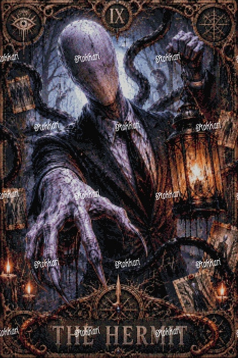 Pre-order Slenderman-THE HERMIT TAROT CARD