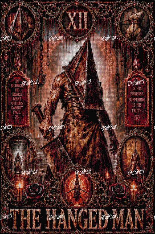 Pre-order Pyramid Head-THE HANGED MAN TAROT CARD
