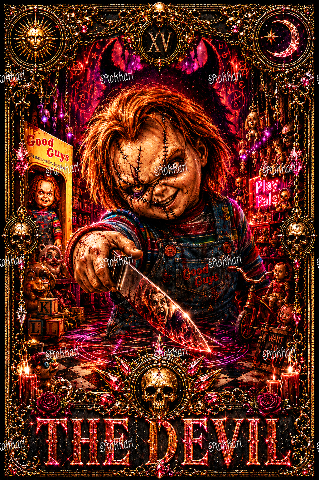 Pre-order Chucky-THE DEVIL TAROT CARD