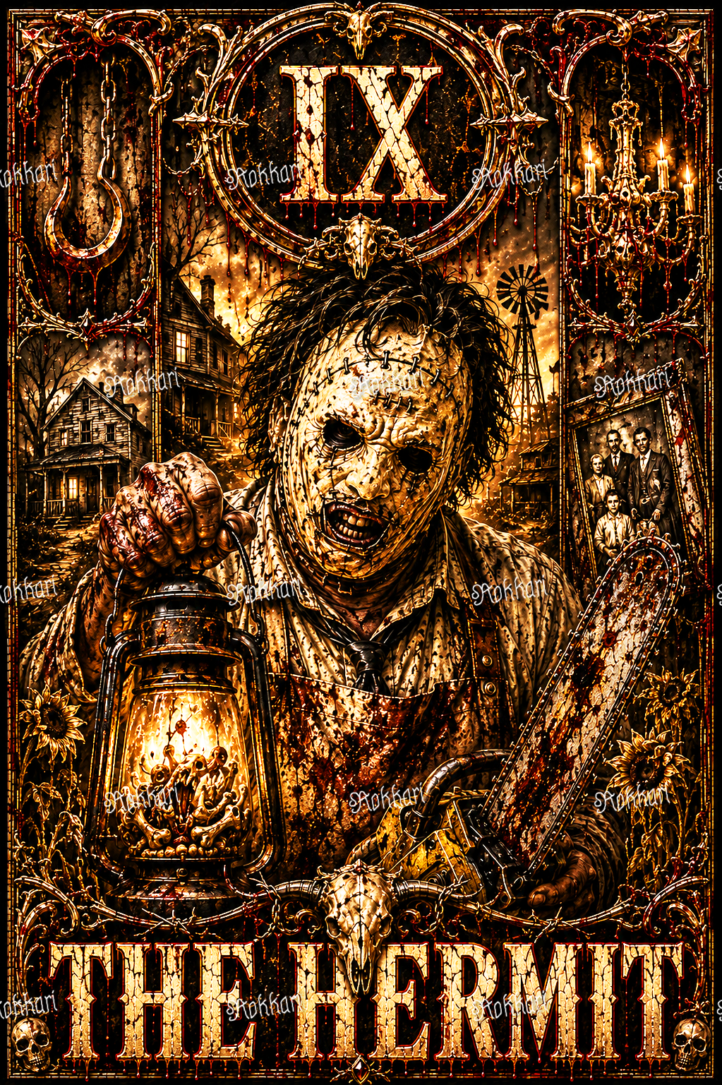 Pre-order Leatherface-THE HERMIT TAROT CARD