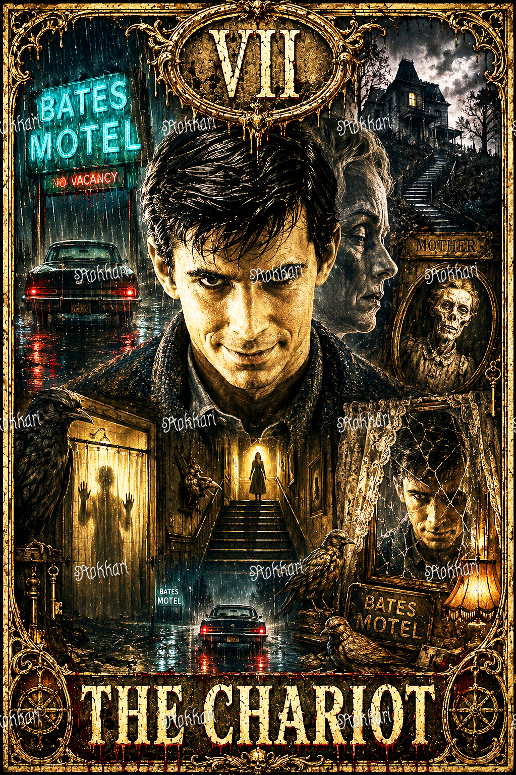 Pre-order Norman Bates-THE CHARIOT TAROT CARD